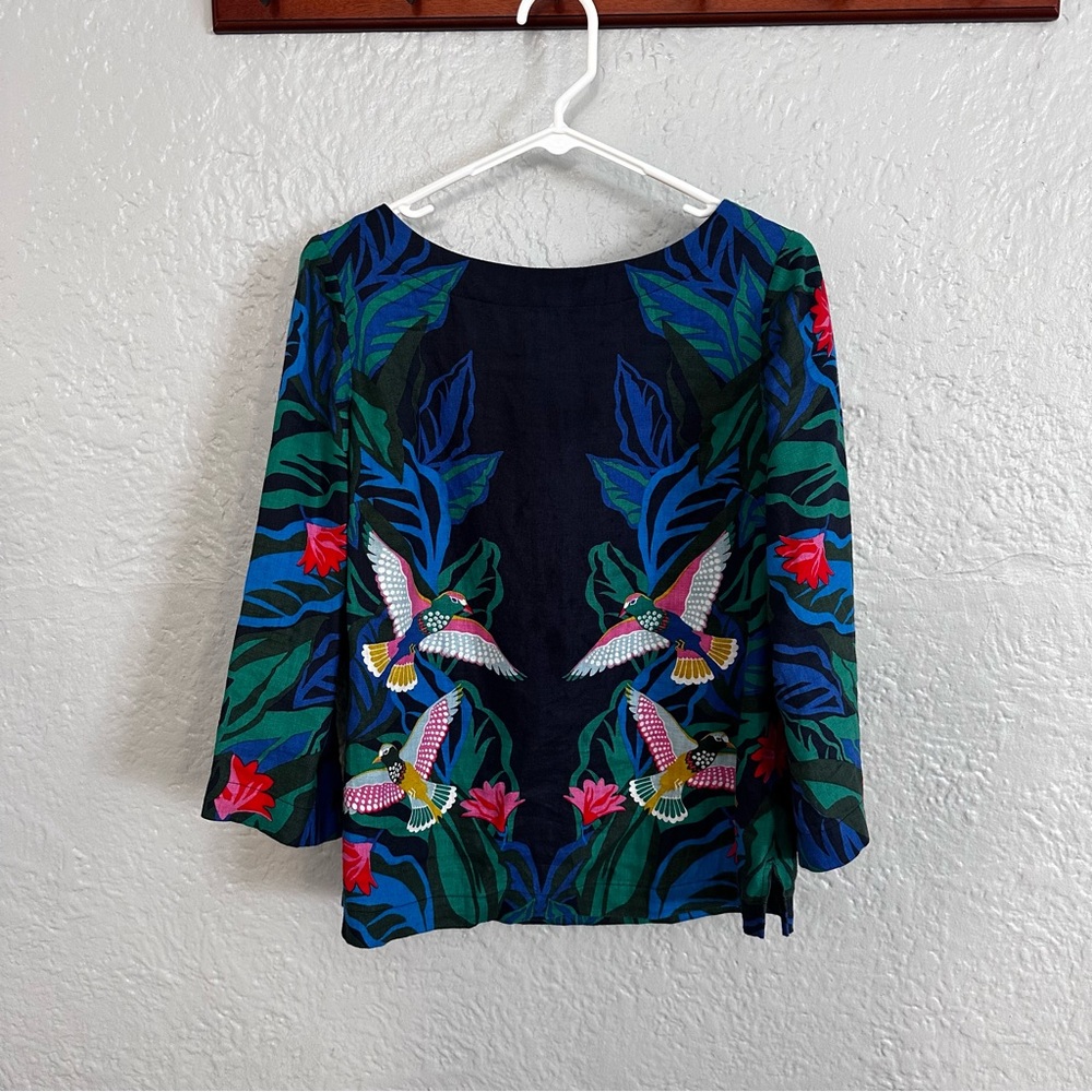 Boden Laurie Linen Top, Exotic Escape - Picture 3 of 11